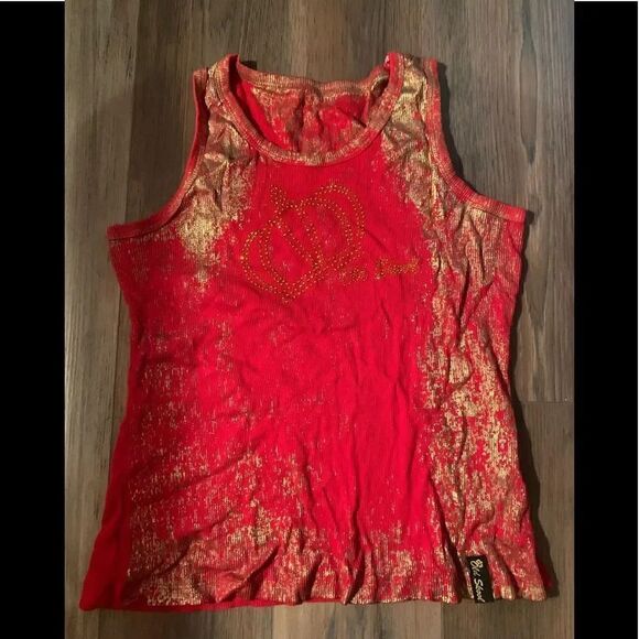 Y2k old skool embellished gold tank - Picture 2 of 3